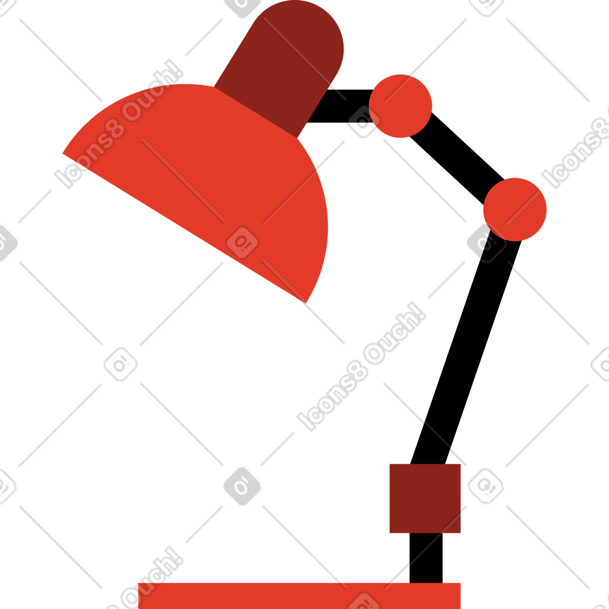 Table lamp illustration in Burgundy style download in PNG, SVG