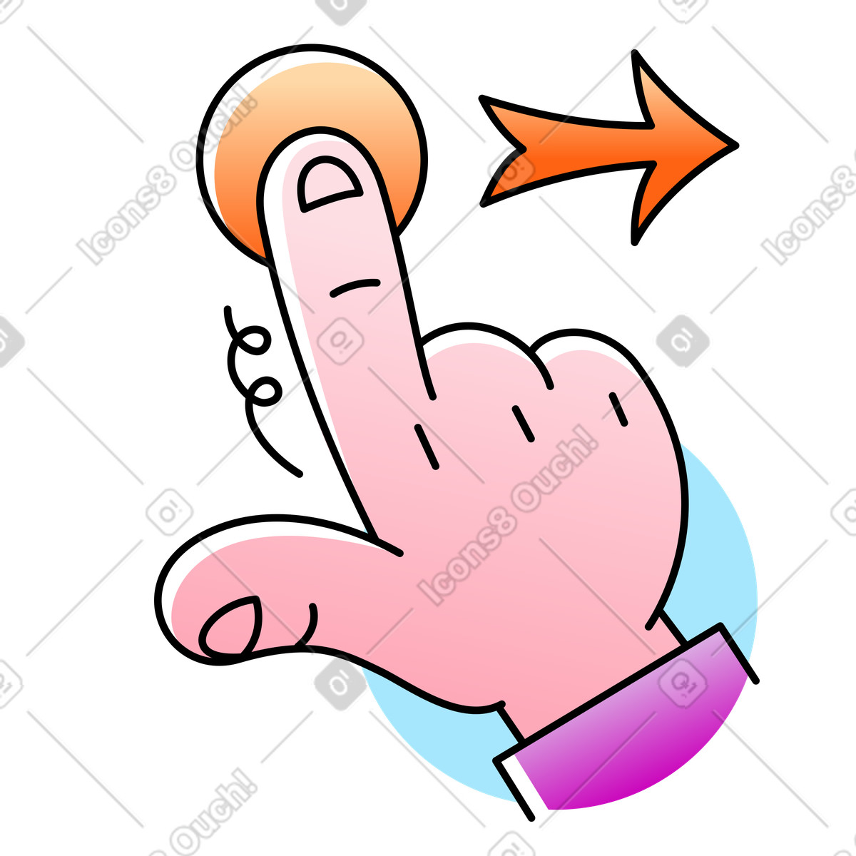 Tap and drag illustration in Pocus style download in PNG, SVG