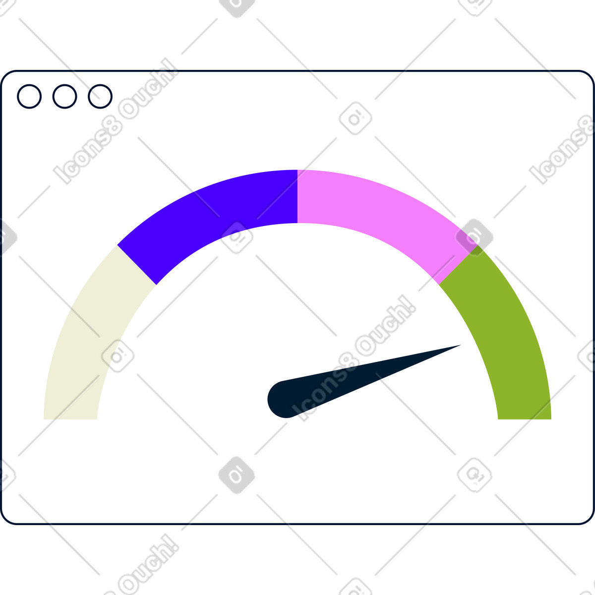 Browser window with risk graph illustration in PNG, SVG