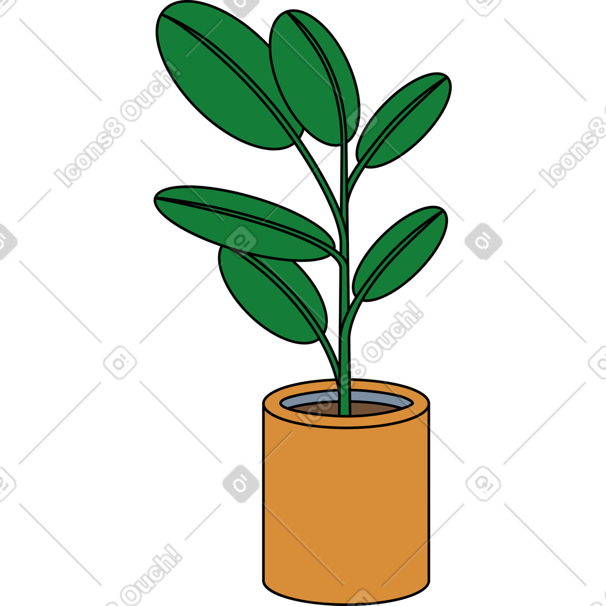 Illustration Plante dans le style Kindy à télécharger aux formats PNG, SVG