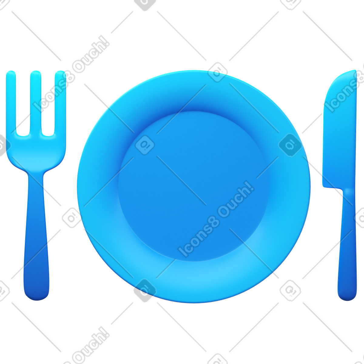 Tableware illustration in 3D Fluency style download in PNG, SVG