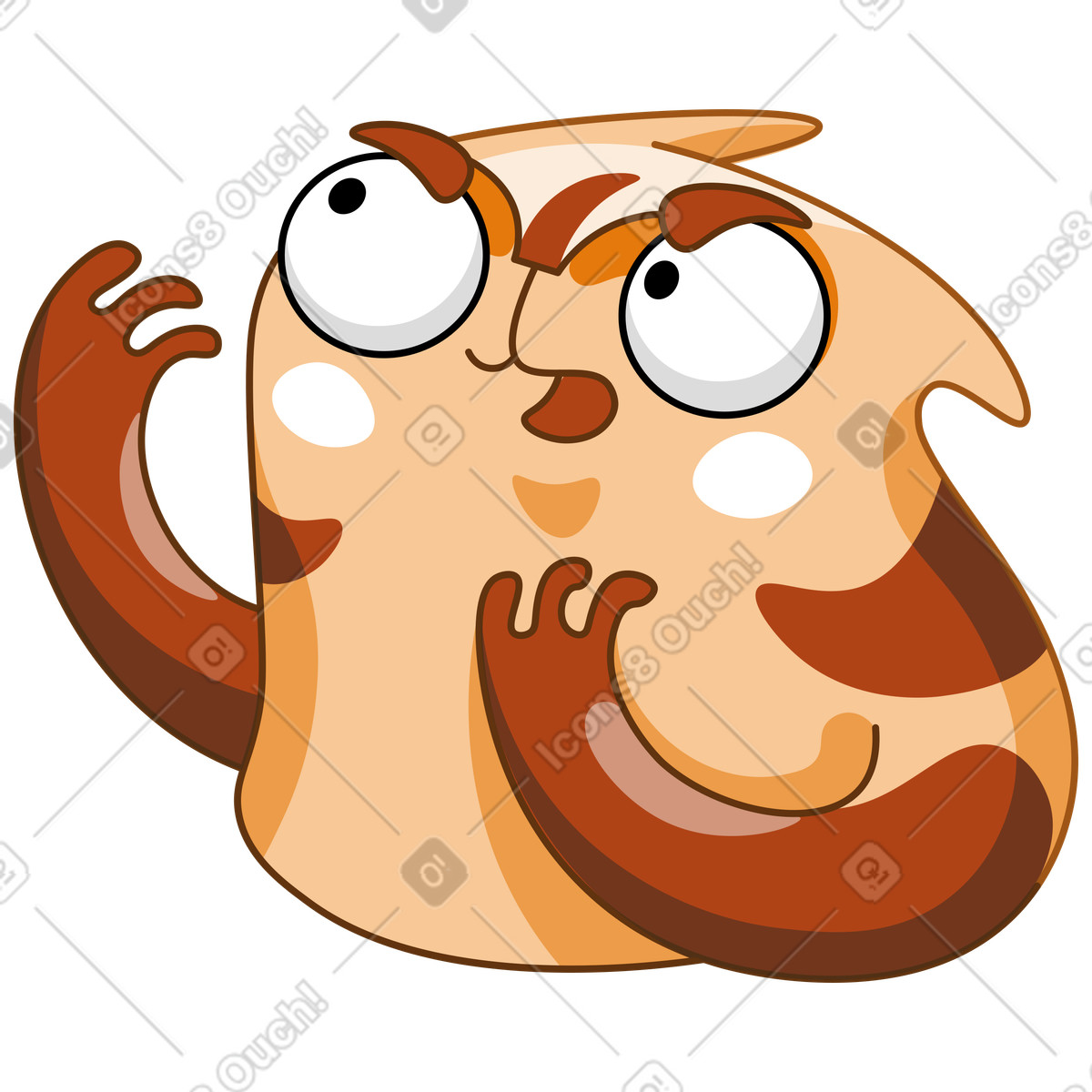 Ilustração de Gato enfurecido balançando os punhos para o céu em no estilo Kitekat baixar em PNG, SVG