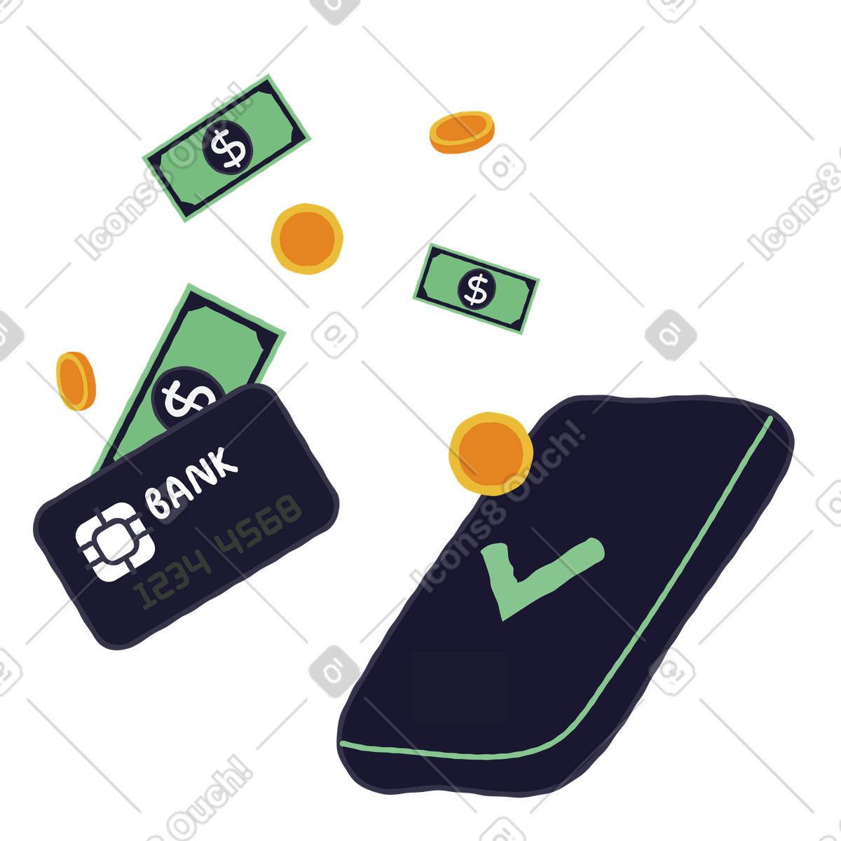下载 Stripy 风格的 汇款 插画，支持 PNG、SVG 格式