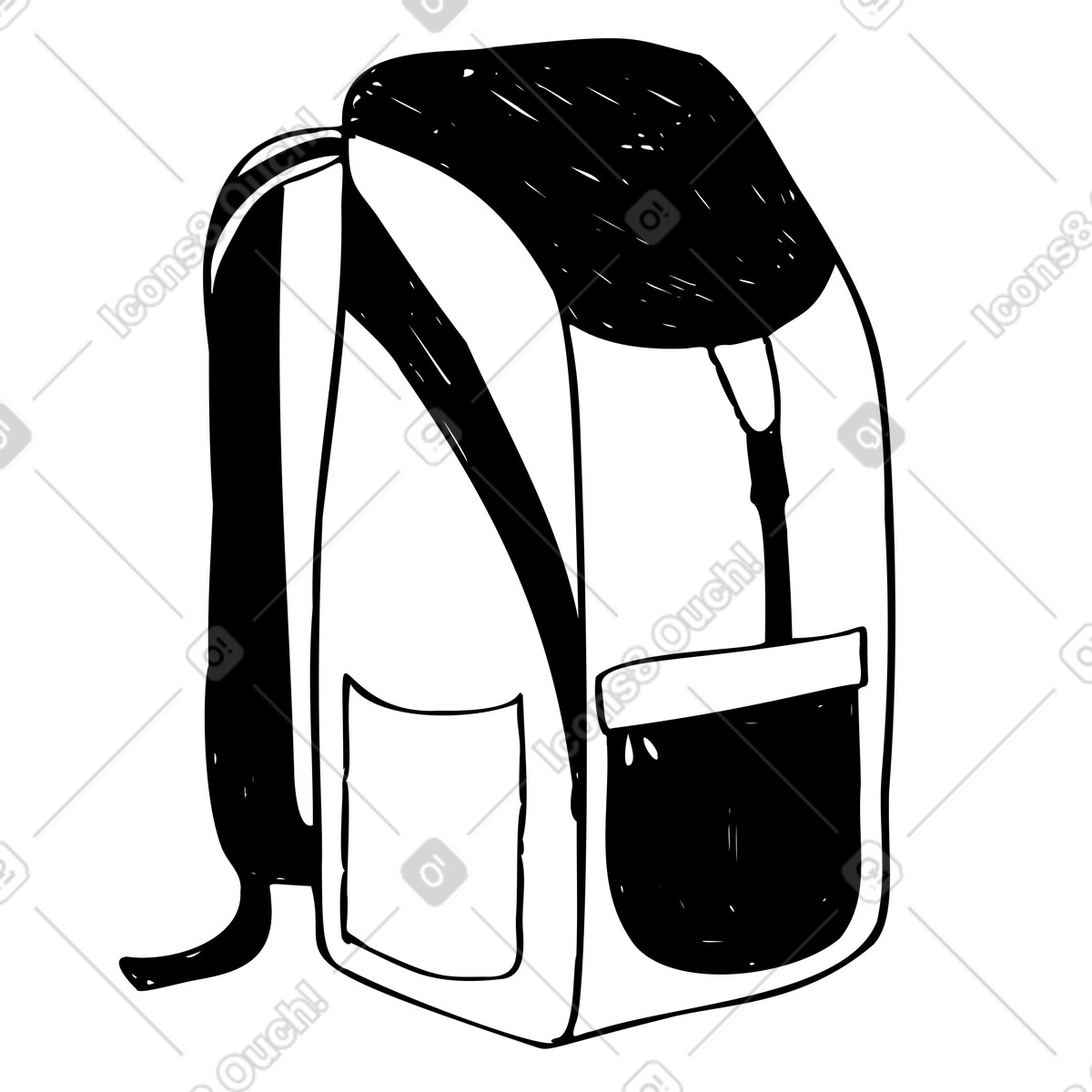 Rucksack zum reisen/wandern-Illustration im Marks-Stil als Download in PNG, SVG