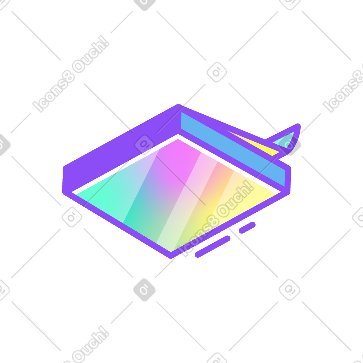 Papierblock-Illustration im Holographic-Stil als Download in PNG, SVG