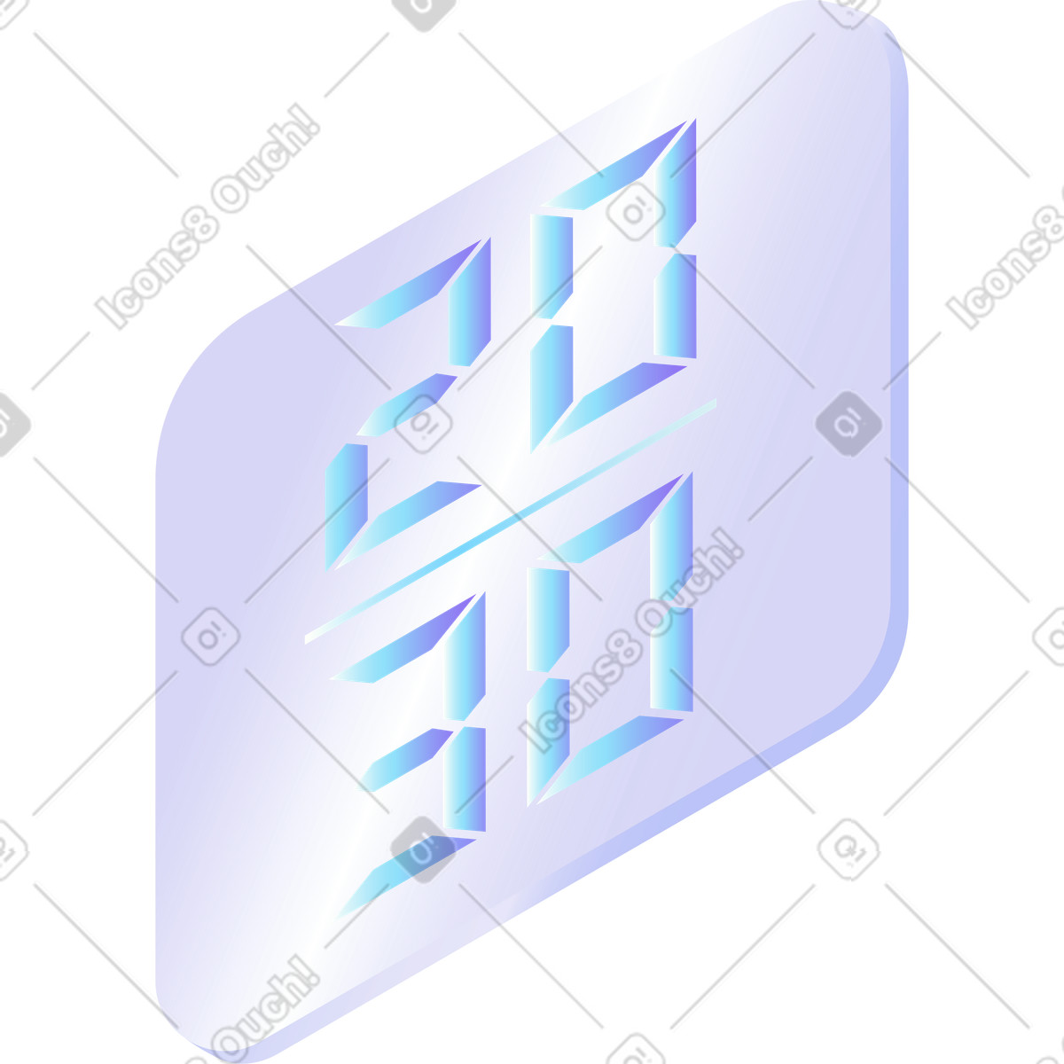 Illustration Badge d'horloge dans le style Hi-tech à télécharger aux formats PNG, SVG
