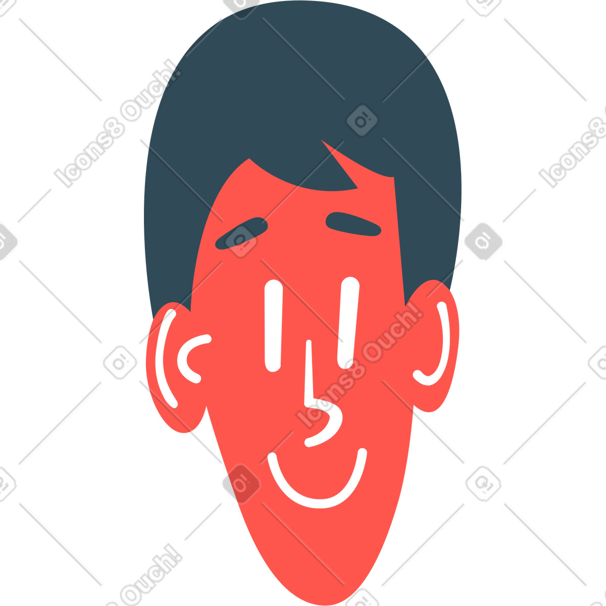 Illustration Tête de garçon dans le style Kingdom à télécharger aux formats PNG, SVG