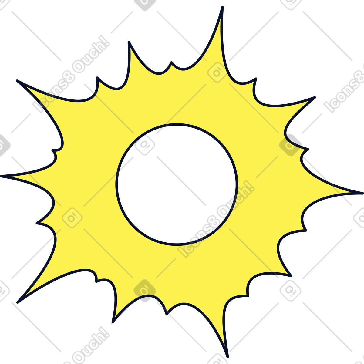 Sun illustration in Flexy style download in PNG, SVG