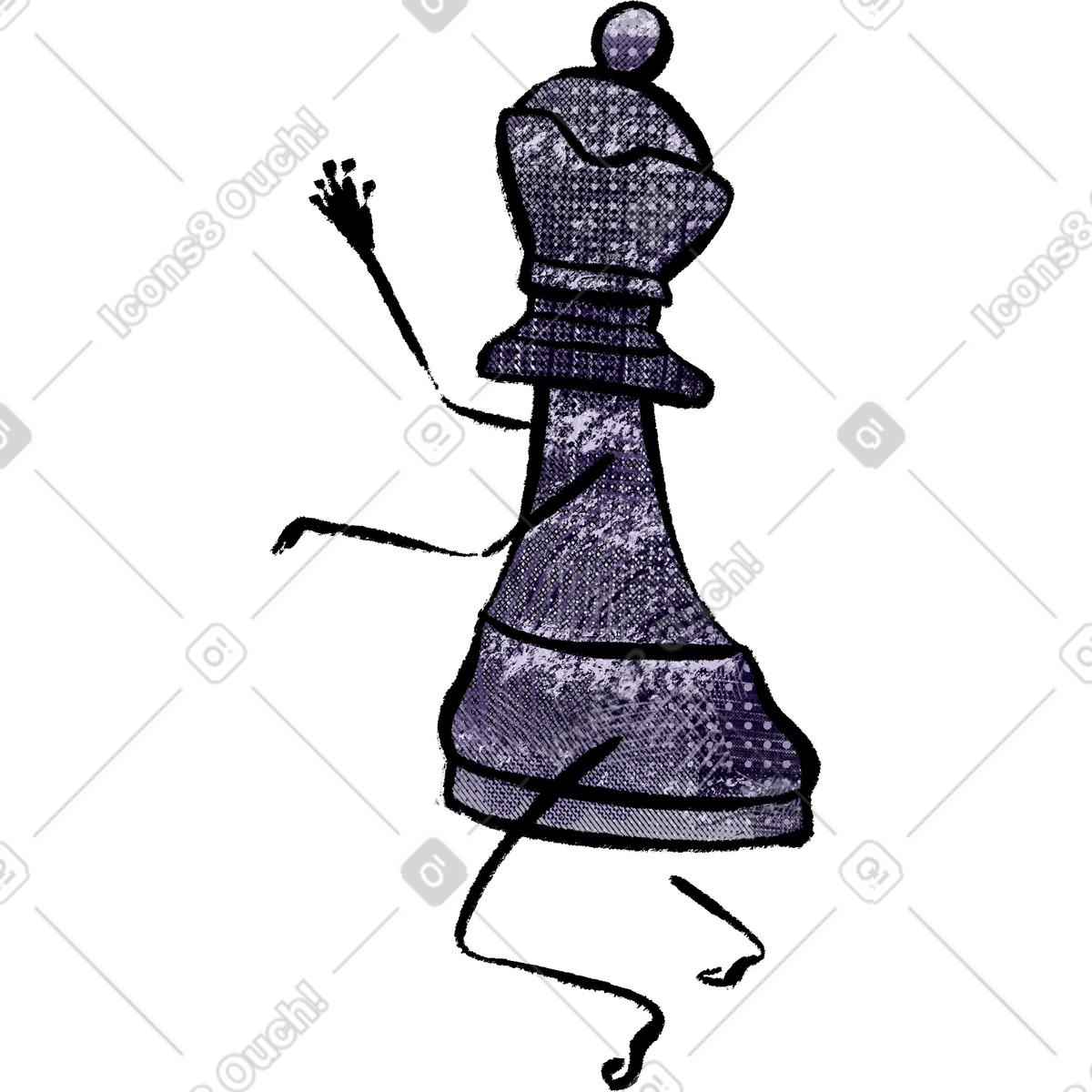 下载 Doobry 风格的 象棋皇后 插画，支持 PNG、SVG 格式