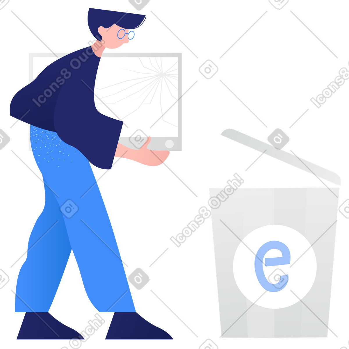 Clip スタイルの 廃棄物の分別-e-waste のイラストをPNG、SVG形式でダウンロード