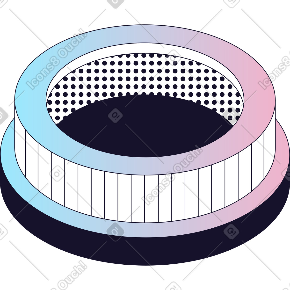 Circular ring platform illustration in Node style download in PNG, SVG