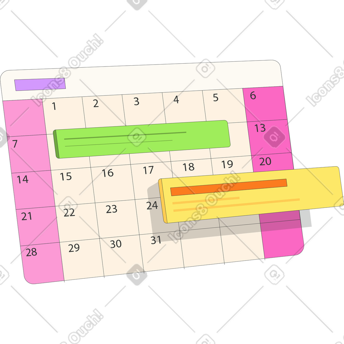 Attività nel calendario illustrazione in stile Kit scarica in PNG, SVG