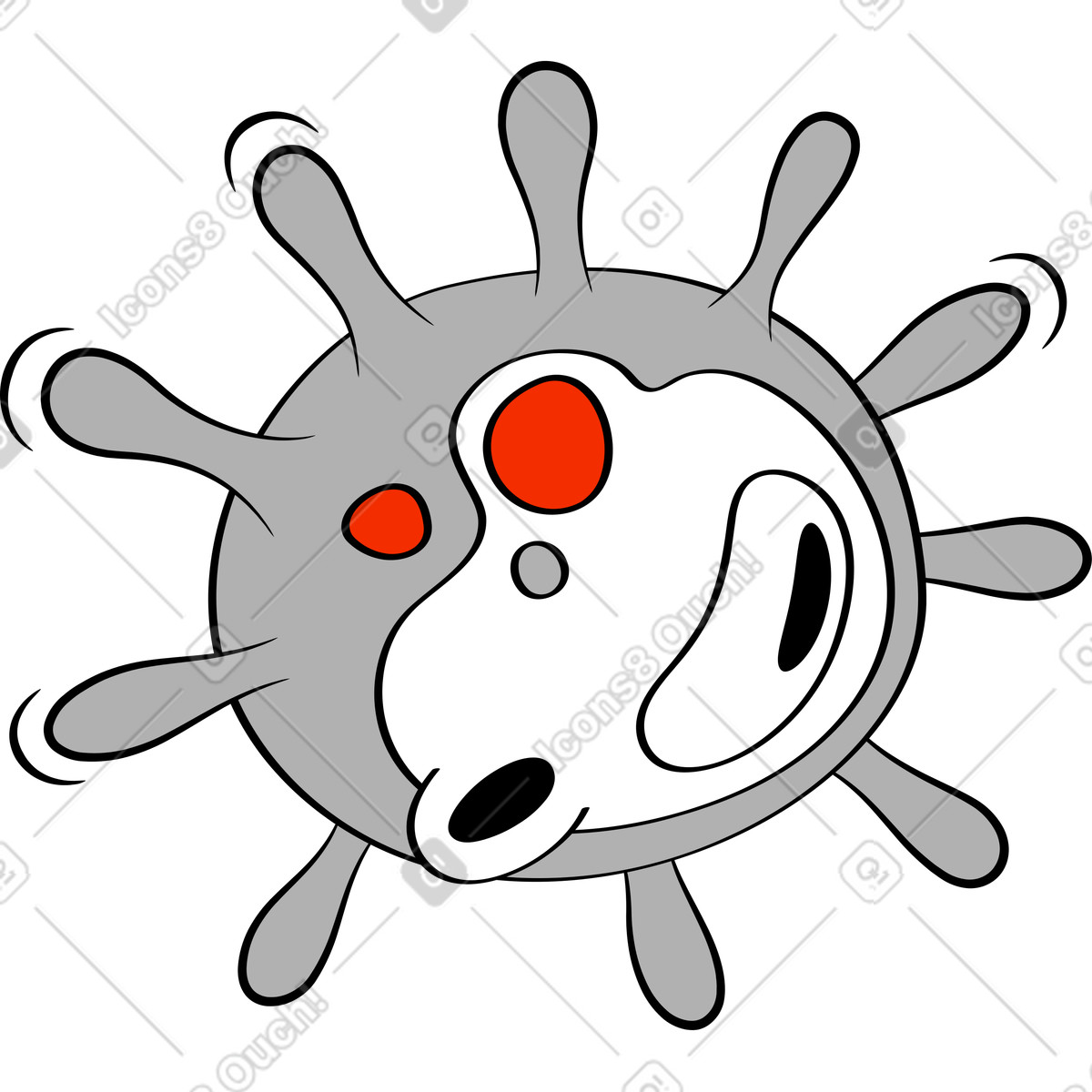 Looney スタイルの ウイルス のイラストをPNG、SVG形式でダウンロード