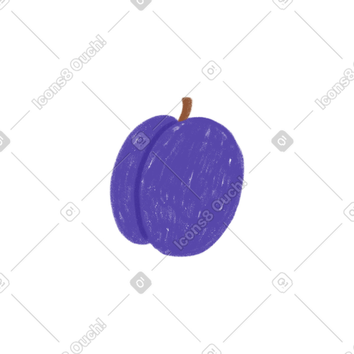Plum illustration in Cozy style download in PNG, SVG