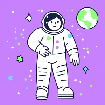 An astronaut in a space suit is floating in the vastness of space. The helmet of the astronaut reflects the distant view of Earth, which appears as a small blue and green sphere in the background. The astronaut's face is visible through the helmet, displaying a sad expression. Around the astronaut, there are scattered stars twinkling in the darkness of space. The silhouette of the astronaut's suit is outlined sharply against the backdrop, emphasizing the isolation of the figure.