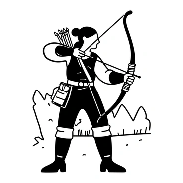 A fierce female archer confidently holding her crossbow in battle gear.