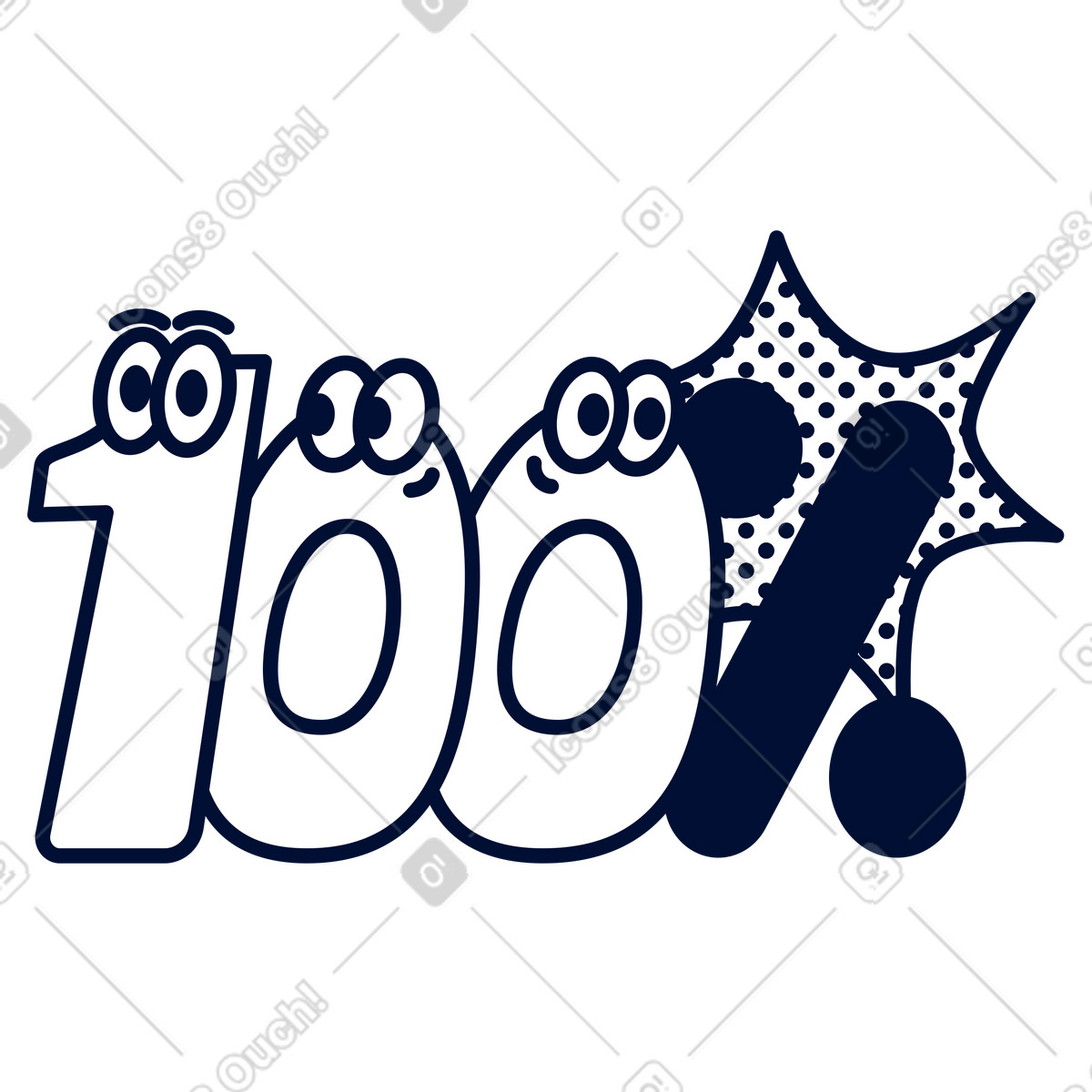 Illustration Taux de réussite garanti, achèvement complet, totale dans le style Blink à télécharger aux formats PNG, SVG