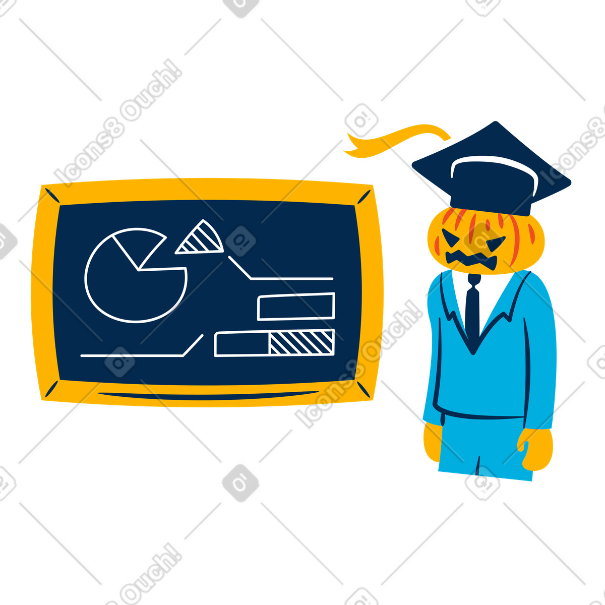Master of education illustration in Flame style download in PNG, SVG
