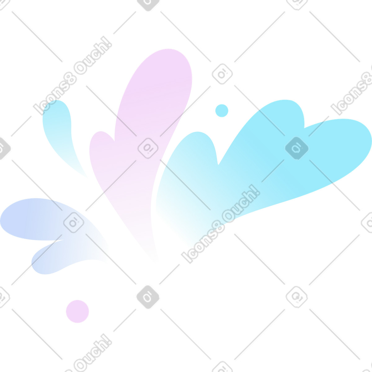 Multicolored clouds floating out illustration in Airy style download in PNG, SVG