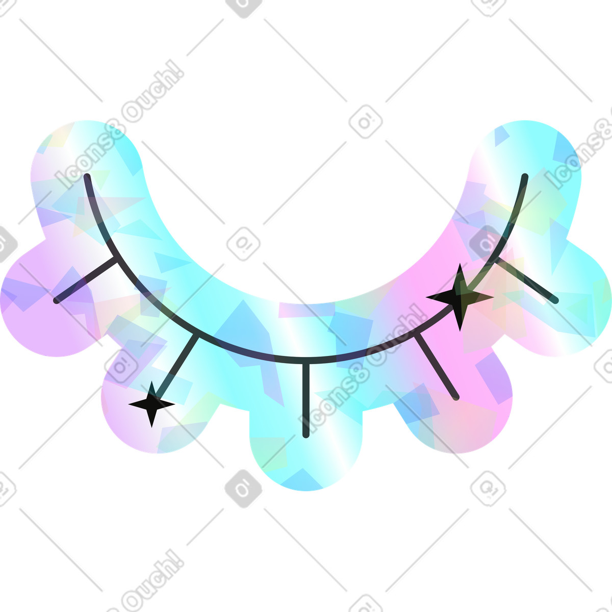 Holostickers スタイルの Eyelashes のイラストをPNG、SVG形式でダウンロード