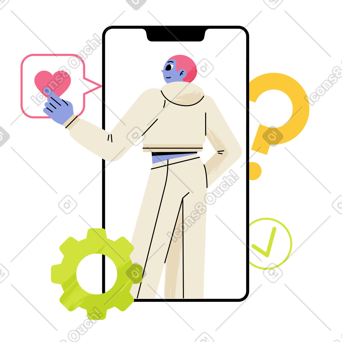 AI marketing automation for social platforms, Digital optimization with AI-powered tools-Illustration im Juicy-Stil als Download in PNG, SVG