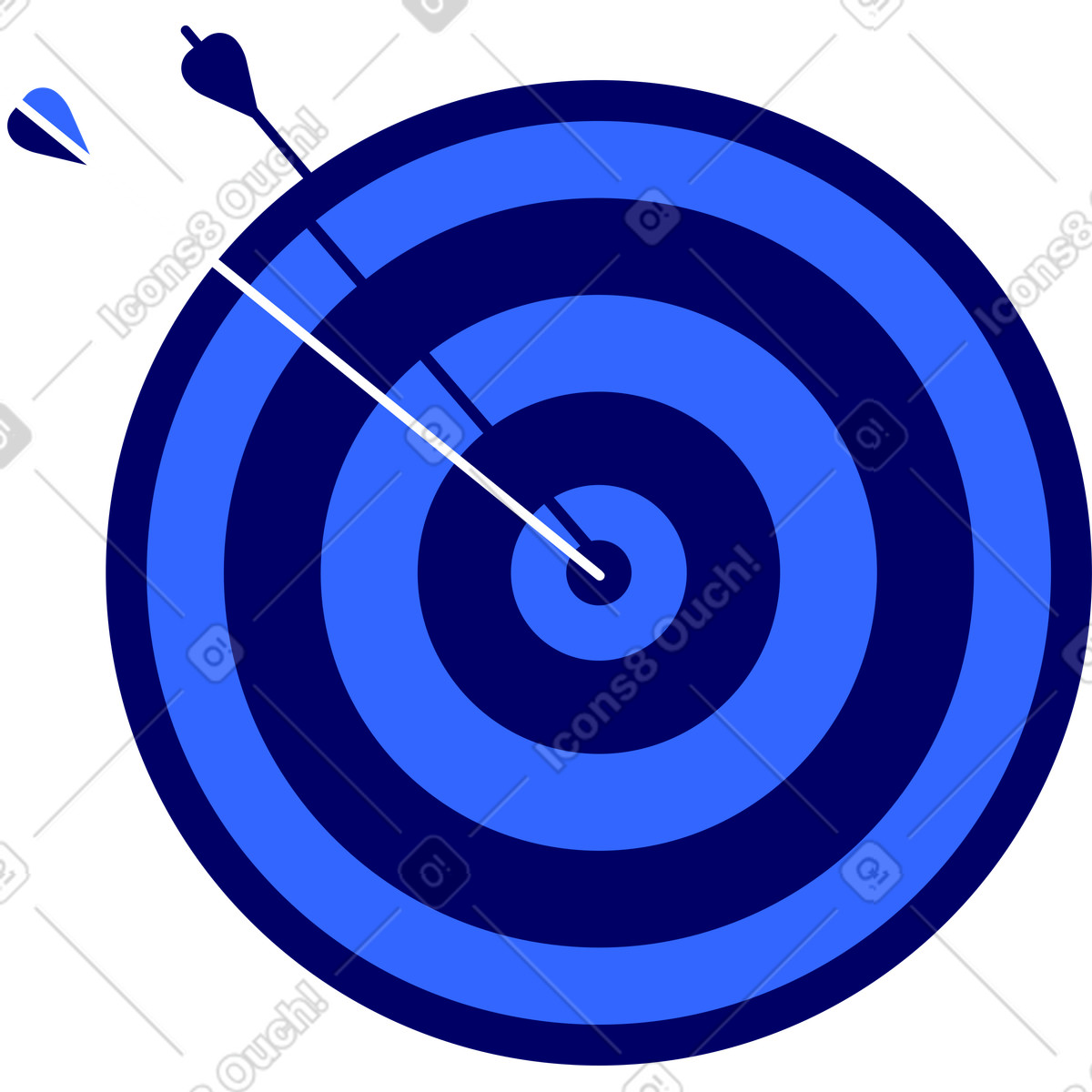 Blue target with an arrow in the center illustration Lounge style download PNG, SVG