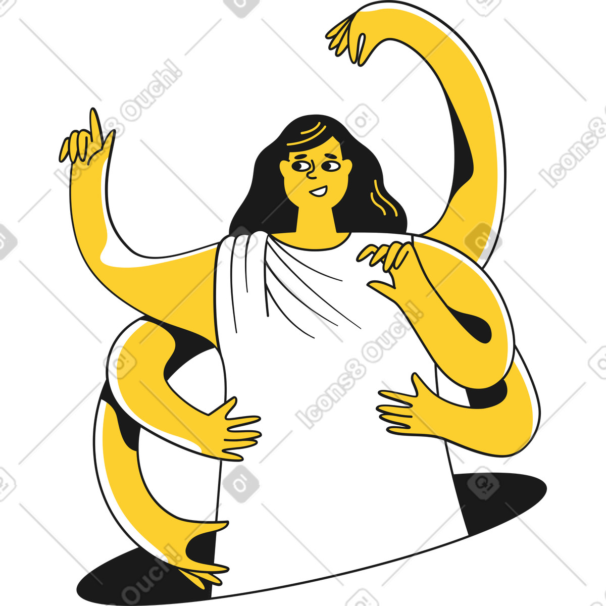 Ilustración Mujer en una túnica estilo Taxi a descargar PNG y SVG