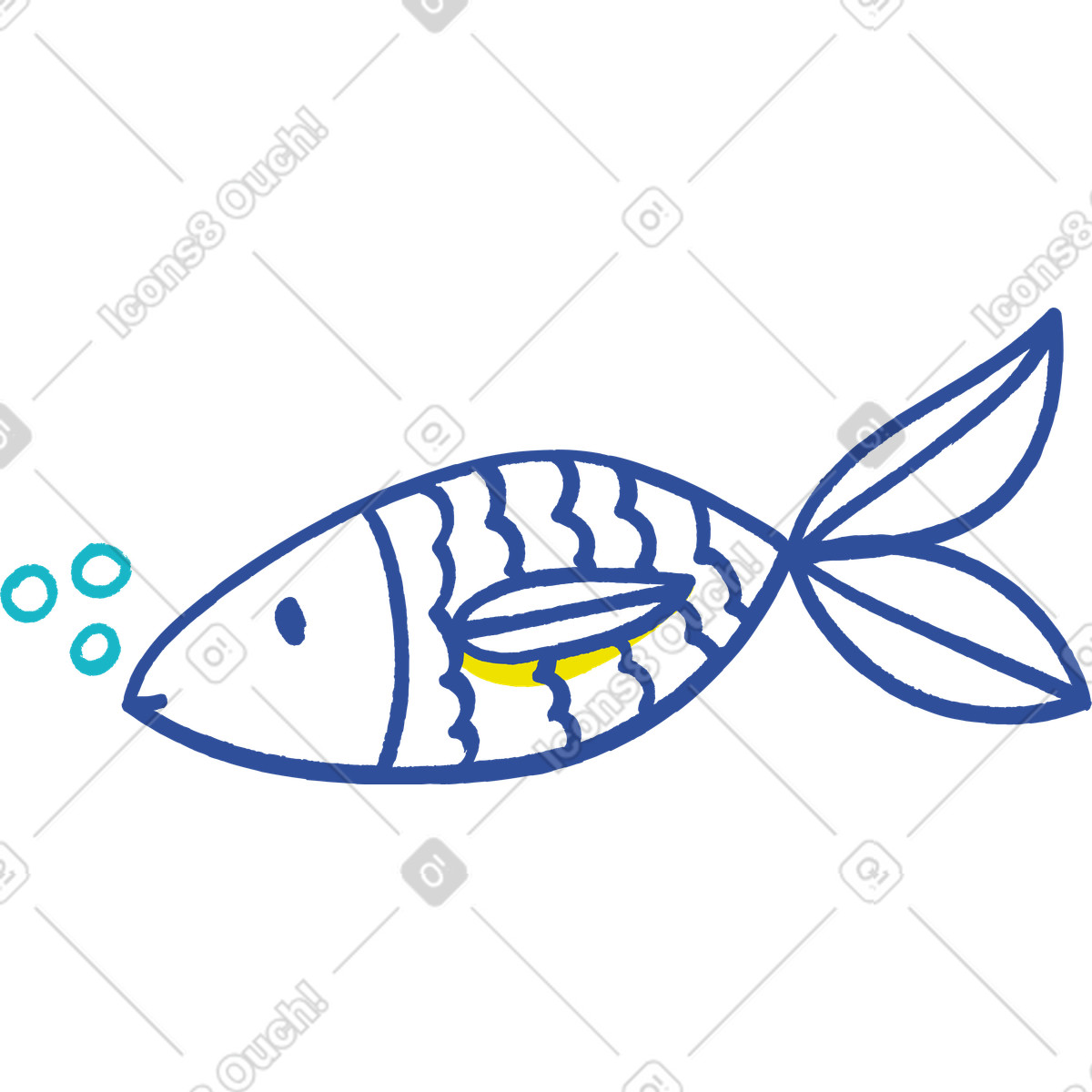 Fisch-Illustration im Lime-Stil als Download in PNG, SVG