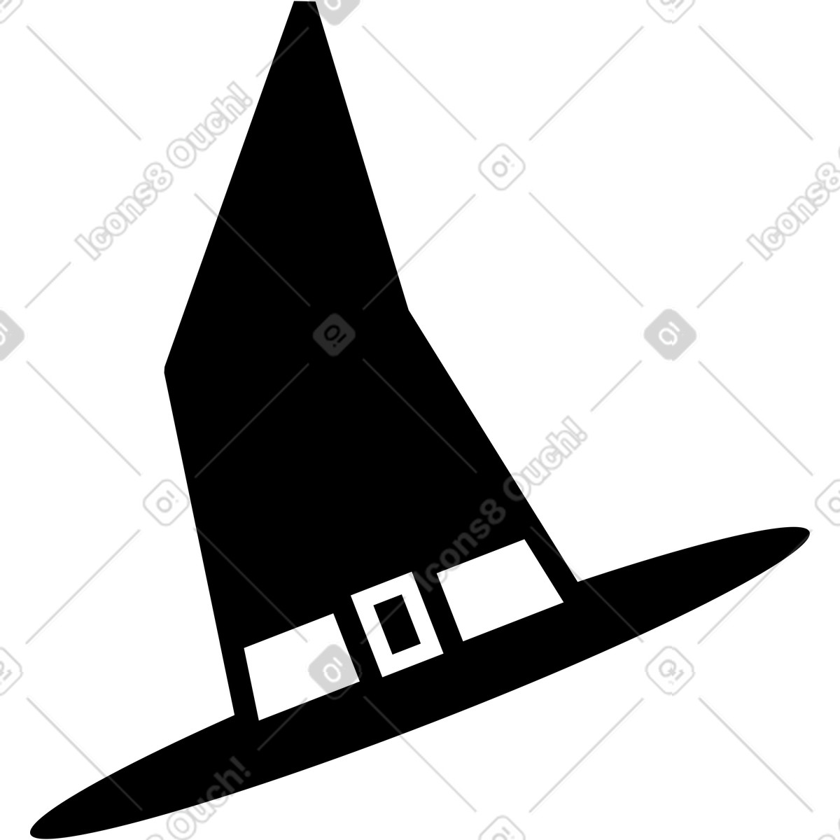 Ilustração de Chapéu bruxa em no estilo Memphis para baixar em PNG, SVG