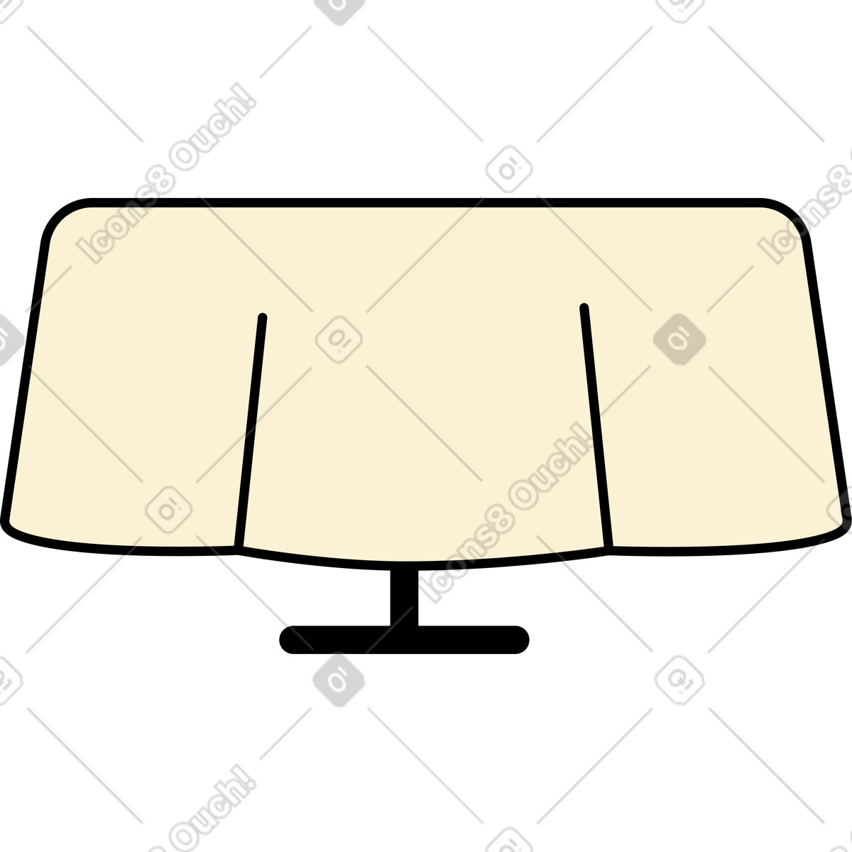 Round table with tablecloth illustration in Jelly style download in PNG, SVG