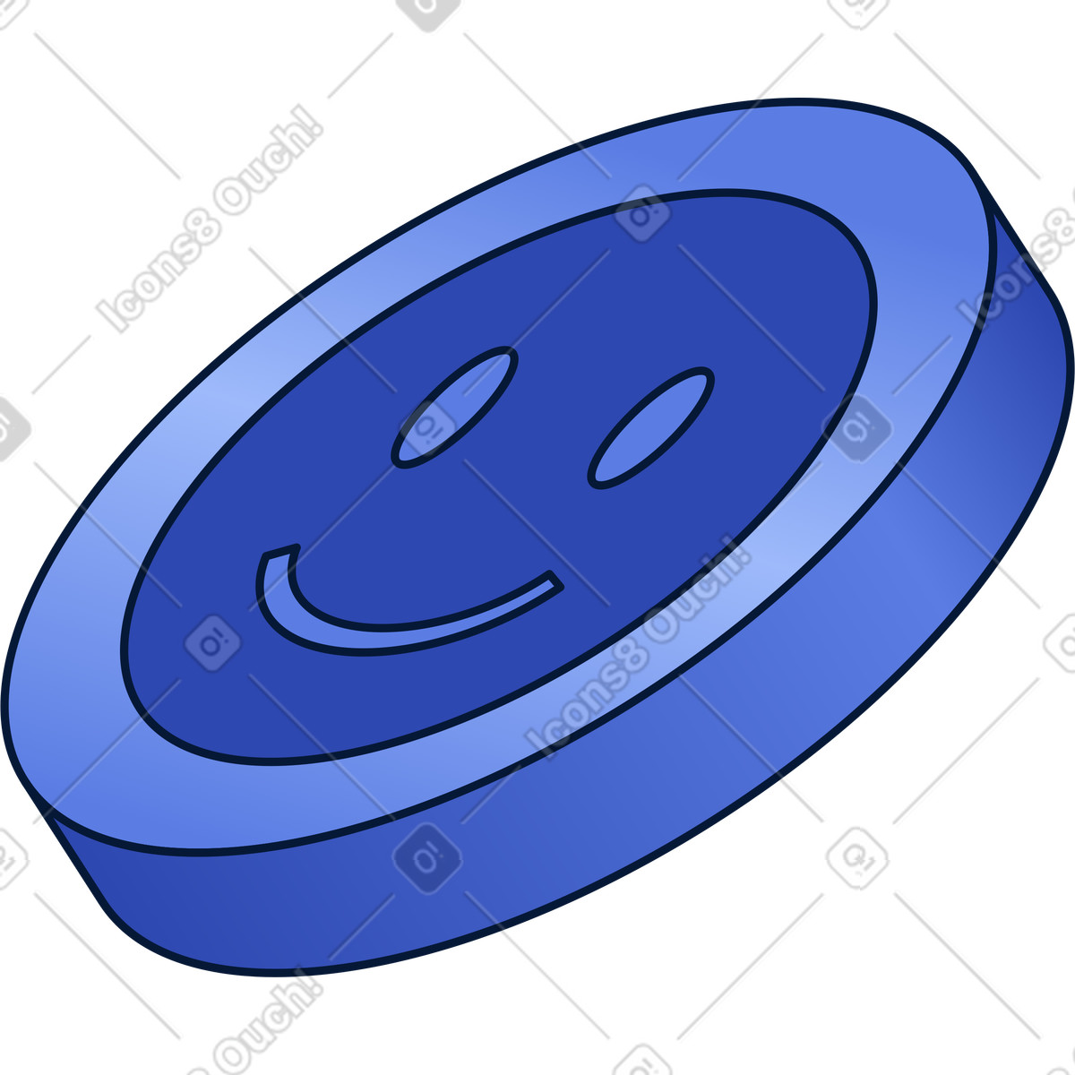 Smiley coin illustration token clipart image in PNG, SVG, GIF