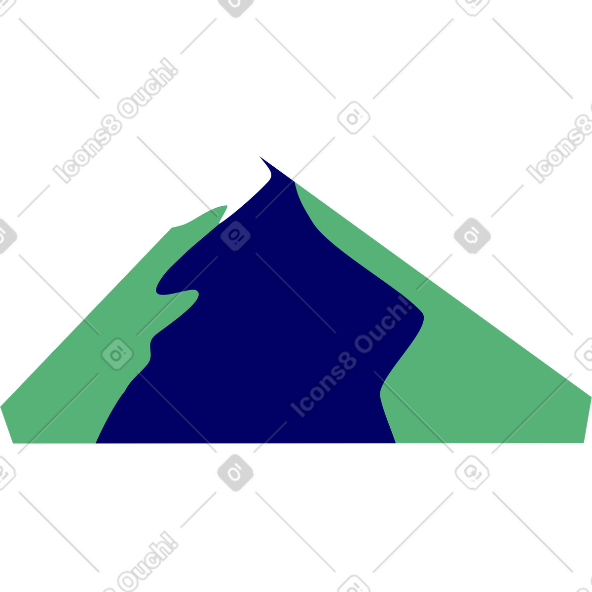 Mountain with snowy peak illustration in Lounge style download in PNG, SVG
