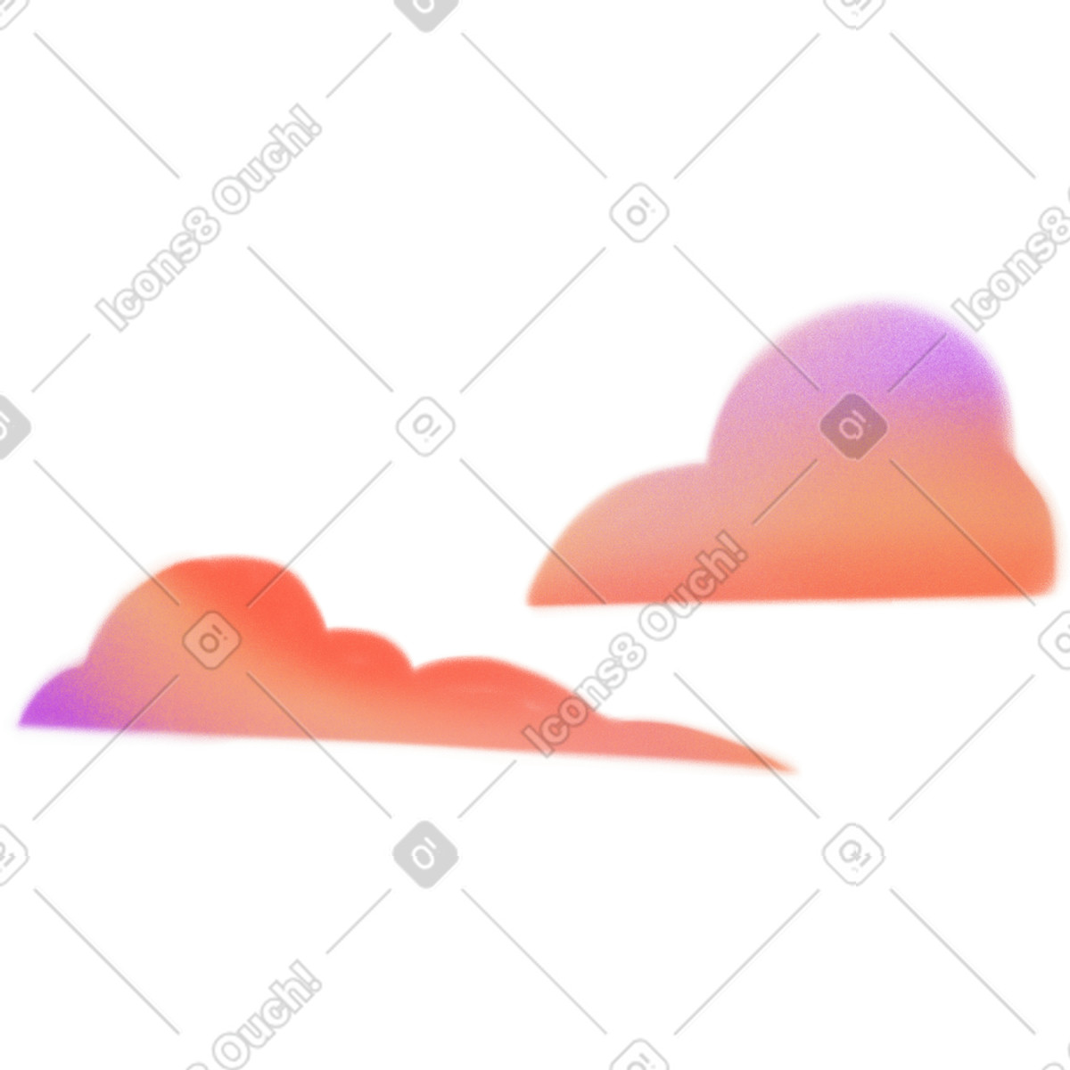Sunset clouds illustration in Doodle style download in PNG, SVG