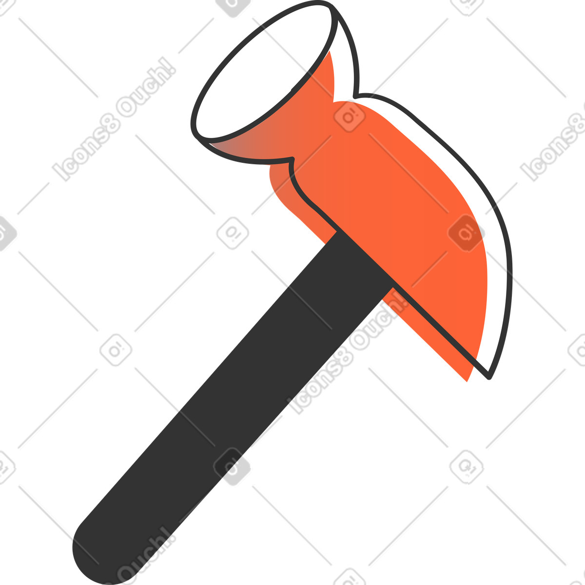 Hammer illustration in Crayon style download in PNG, SVG