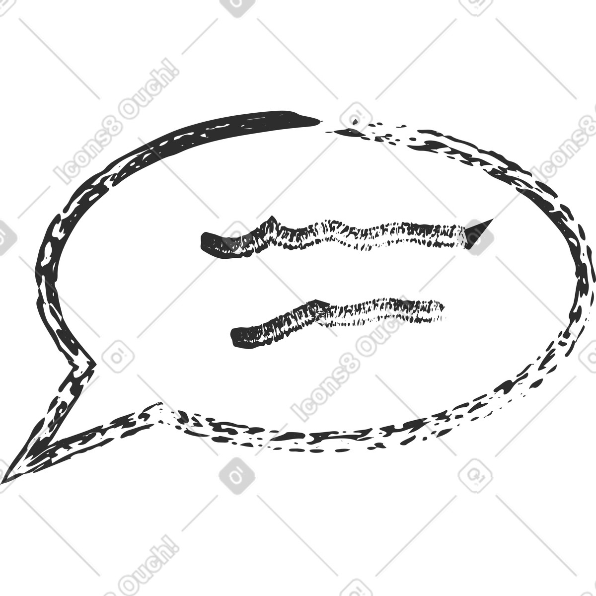 Runde blase mit text-Illustration im Graphite-Stil als Download in PNG, SVG