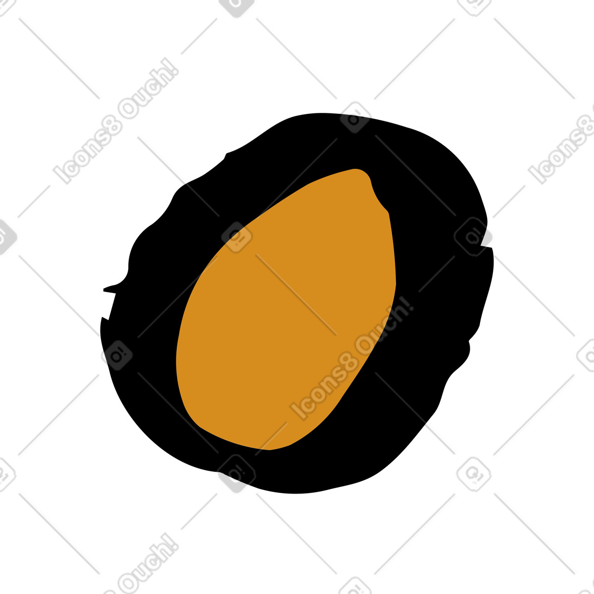 Yellow shape illustration in Scandi style download in PNG, SVG