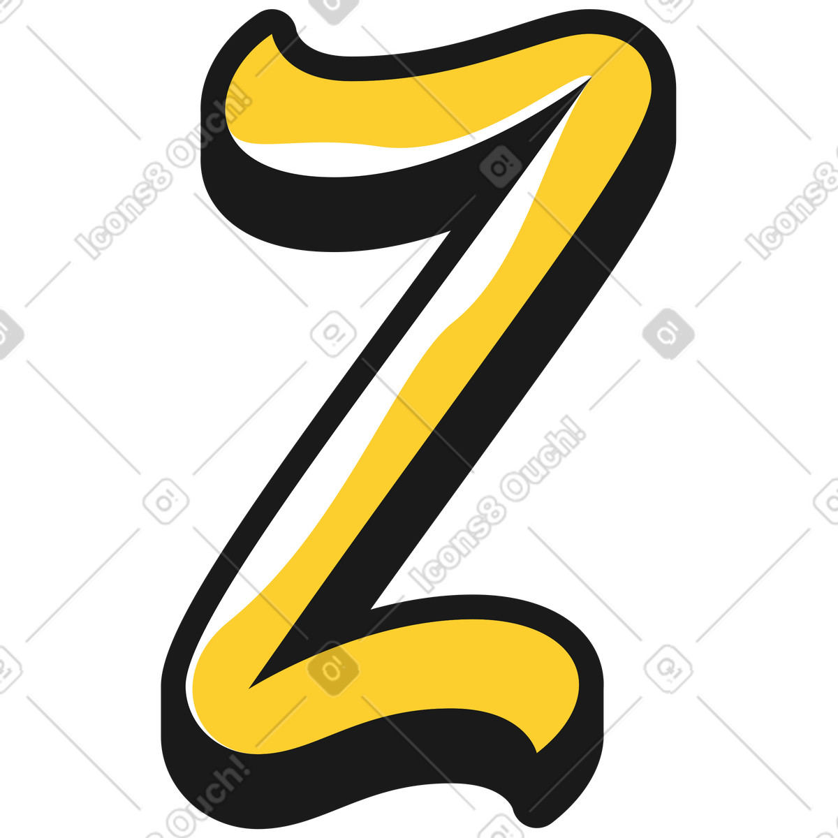 Lettera maiuscola z illustrazione in stile Taxi scarica in PNG, SVG