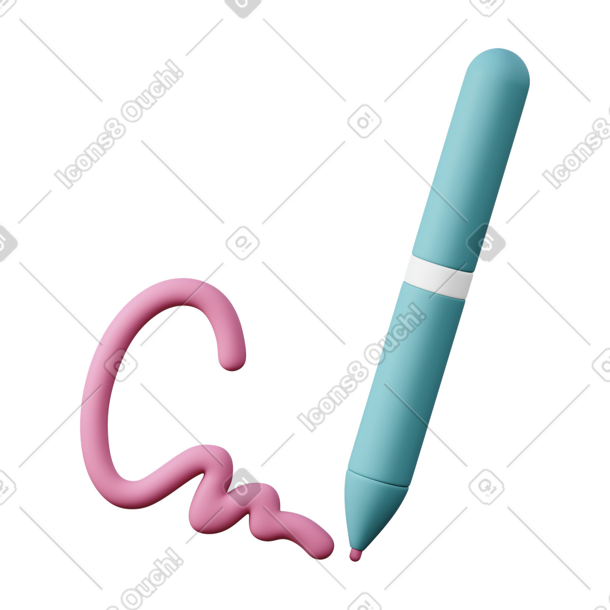 Autograph-Illustration im 3D Sugary-Stil als Download in PNG, SVG