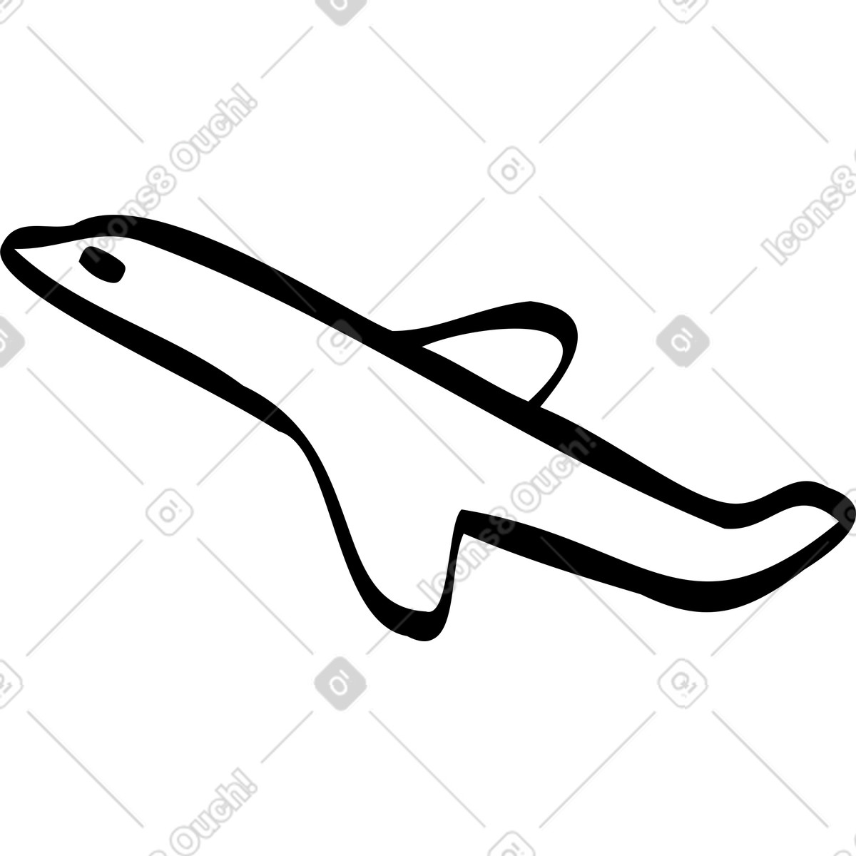 Icona dell'aereo illustrazione in stile Journal scarica in PNG, SVG