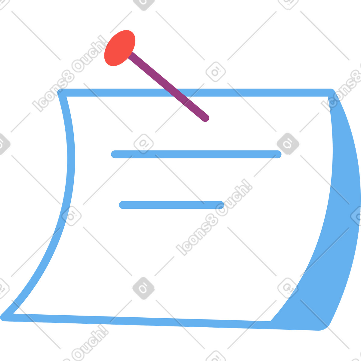 Note with button illustration in Sammy style download in PNG, SVG