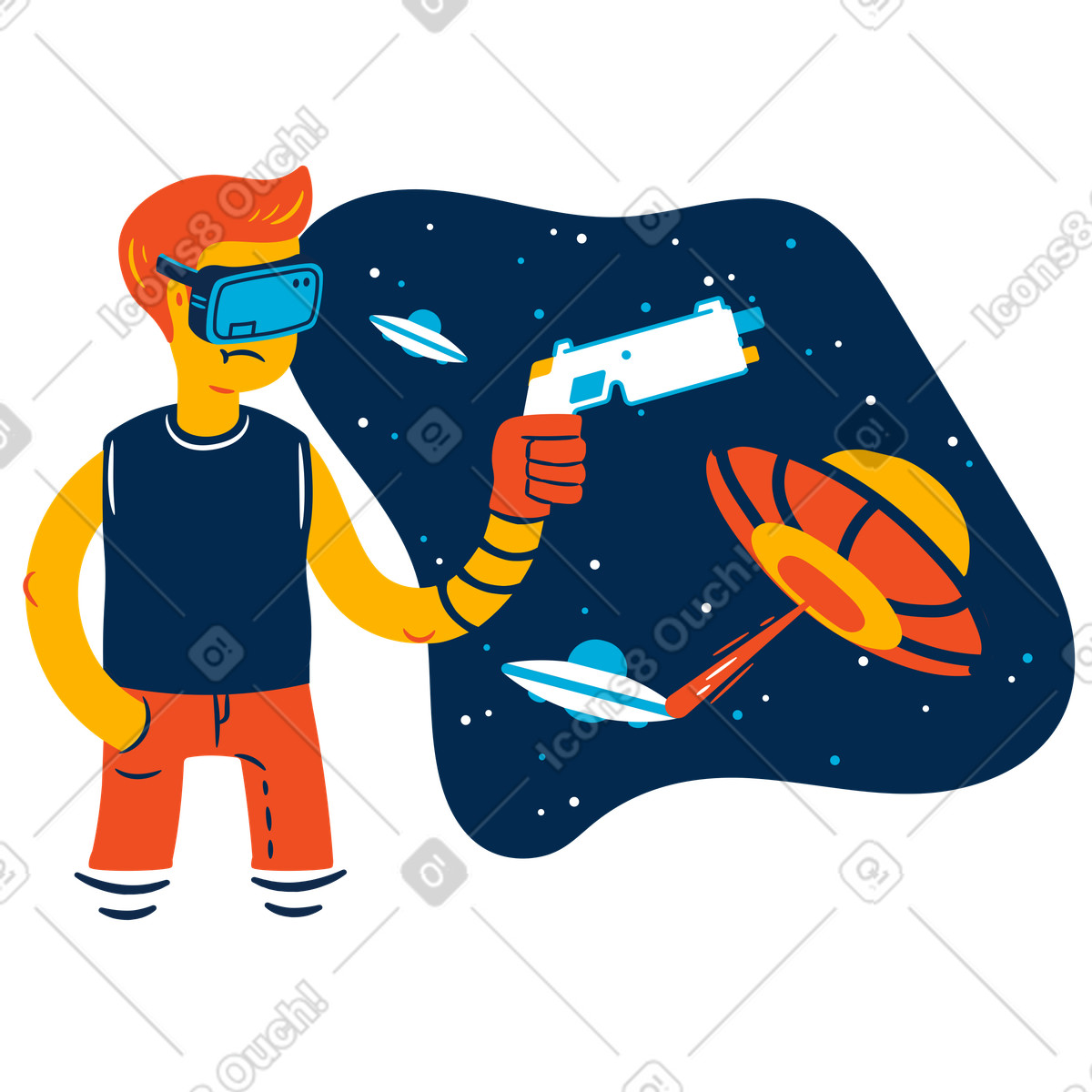 Иллюстрация Vr-битва в видеоигре стиле Flame — скачать форматах PNG, SVG
