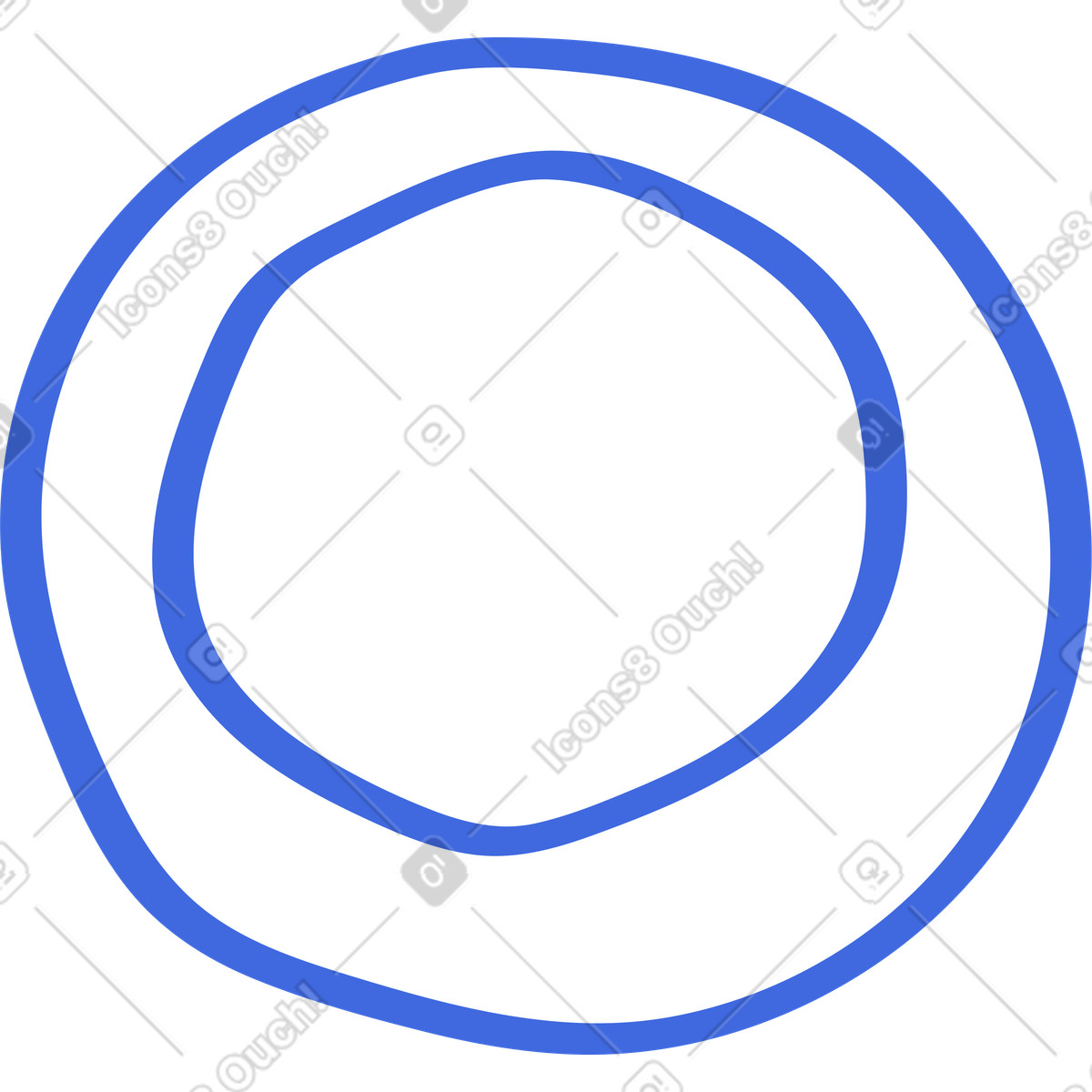 Circle blue double outline organic rings minimal shape symbol-Illustration im Ballpoint Pen-Stil als Download in PNG, SVG