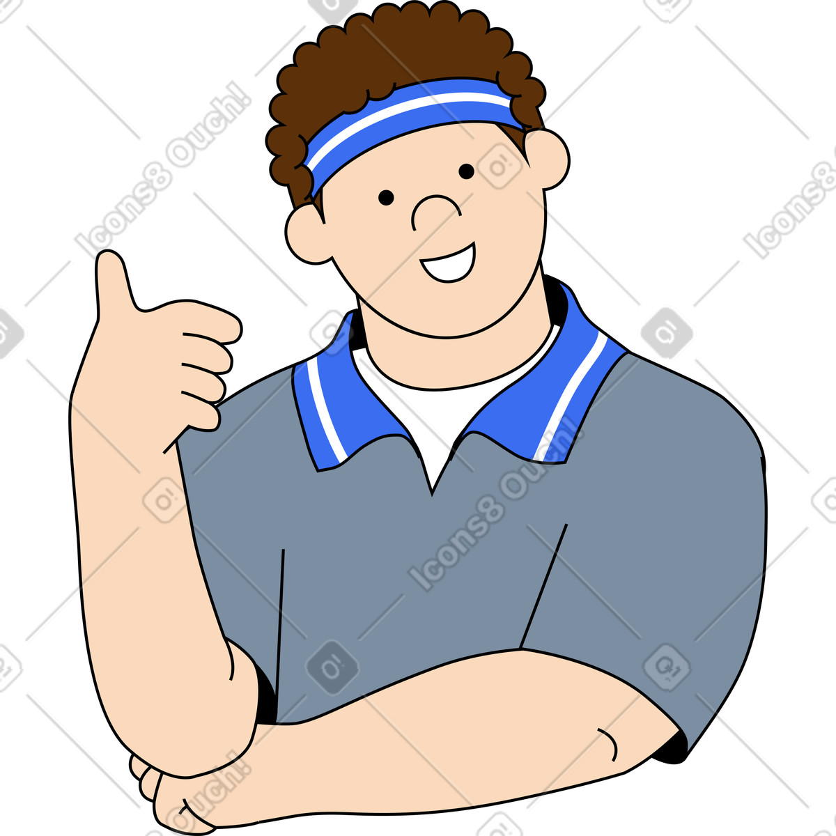 Ilustración El hombre muestra ese gesto en estilo Kindy a descargar en PNG y SVG
