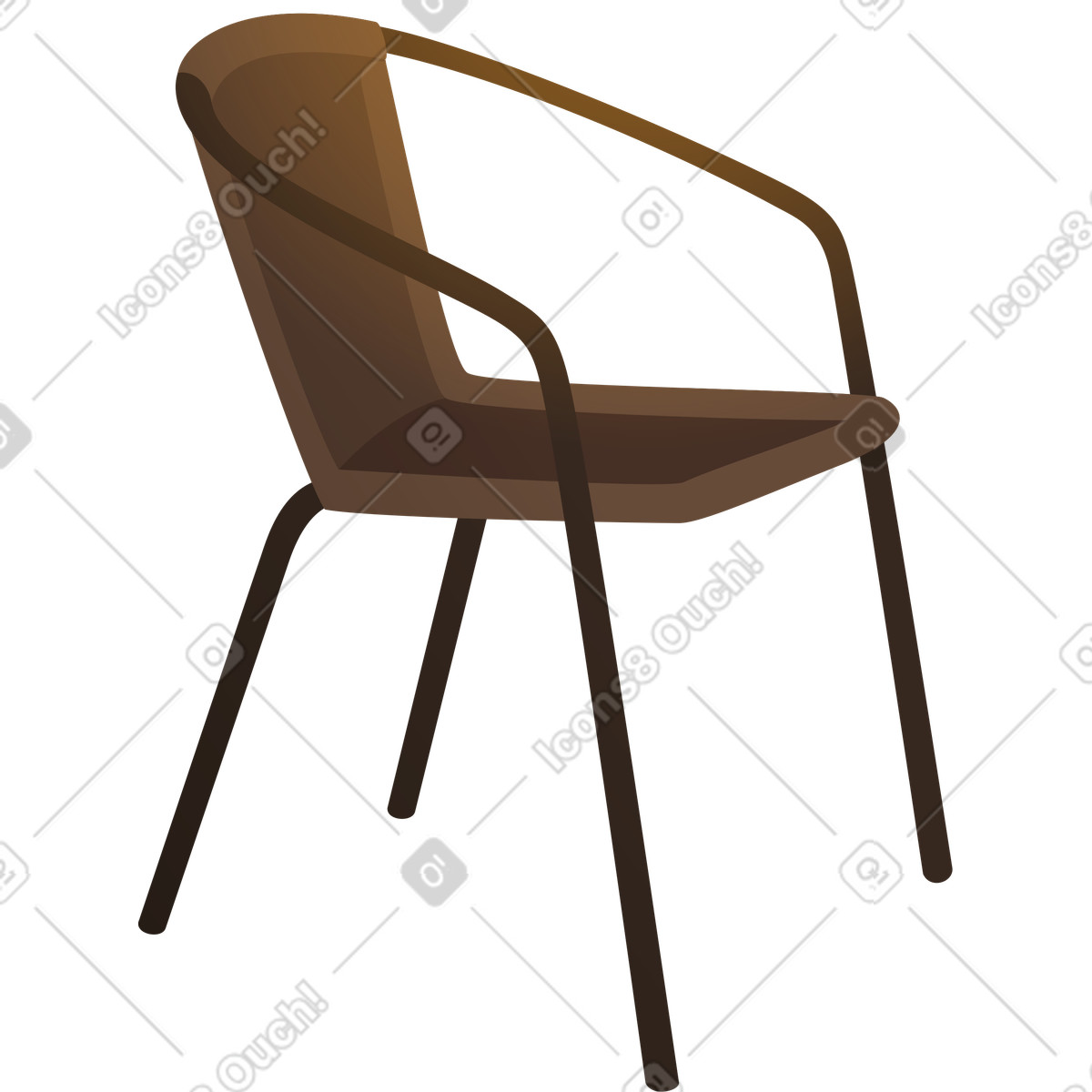 Holzstuhl-Illustration im Vivid-Stil als Download in PNG, SVG