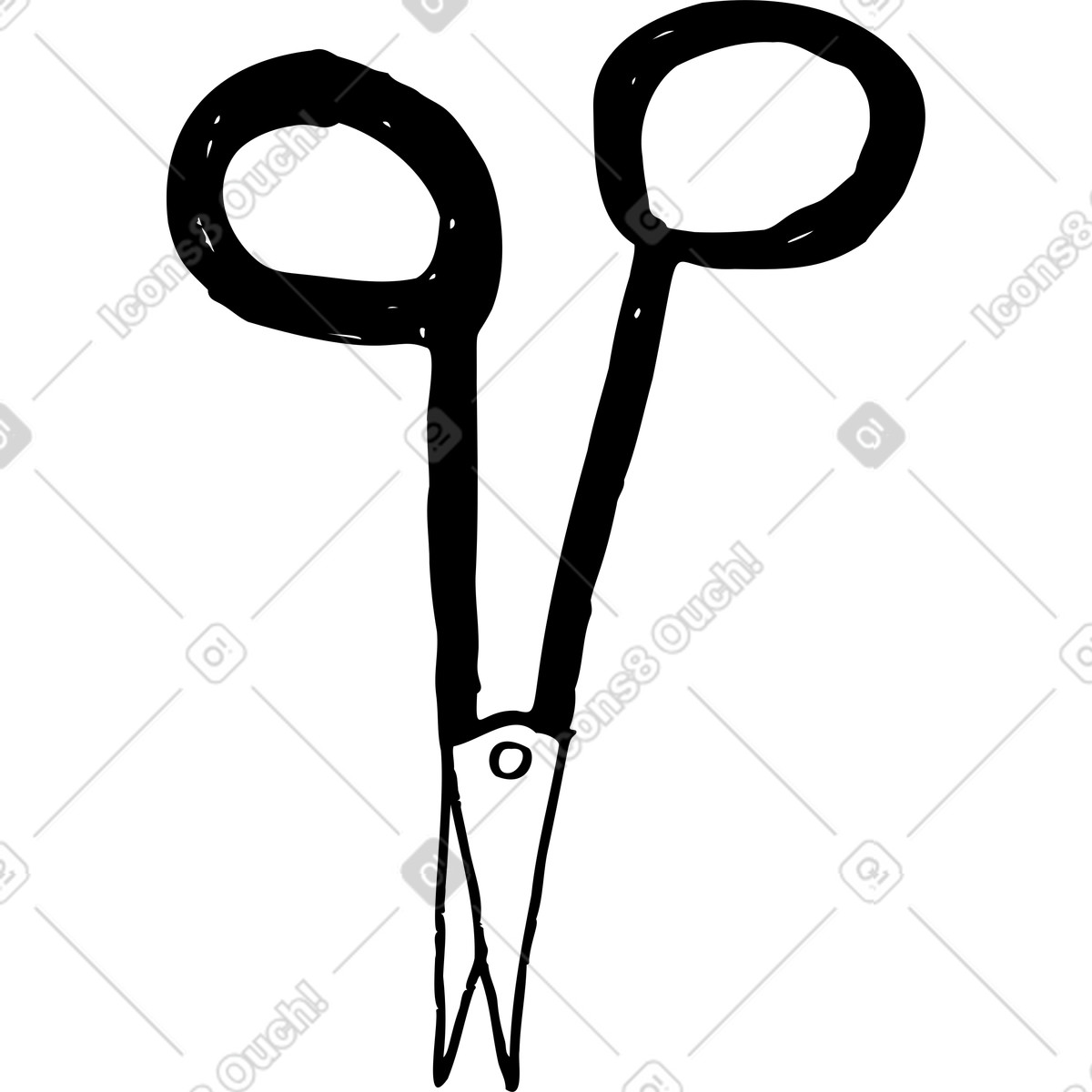 Small scissors illustration in Marks style download in PNG, SVG