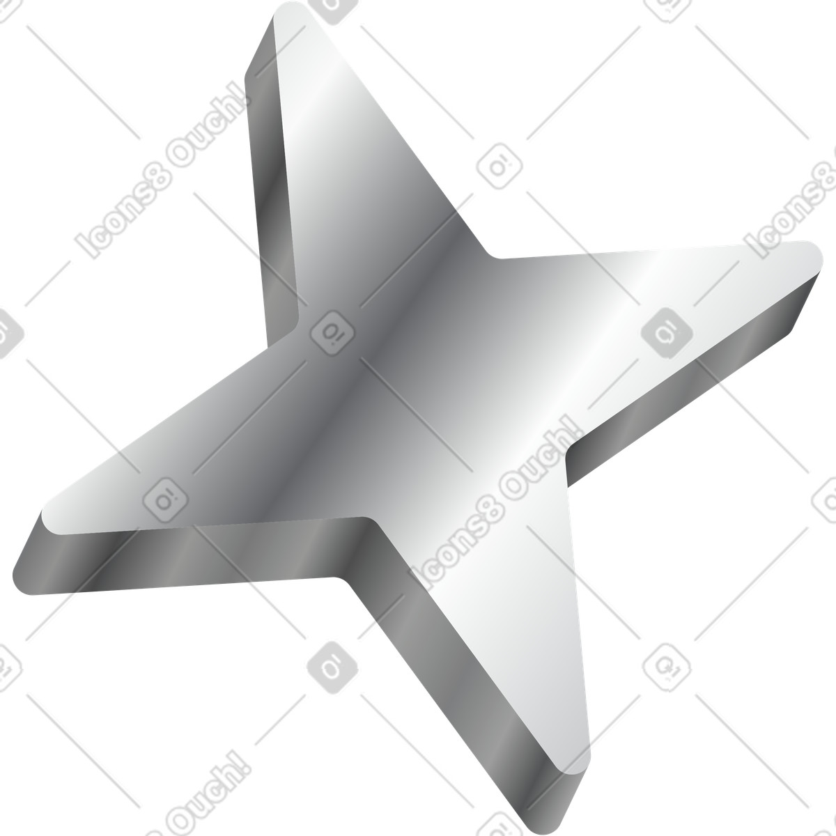 Ilustração de Shiny silver star shape for award and recognition em no estilo Token para baixar em PNG, SVG