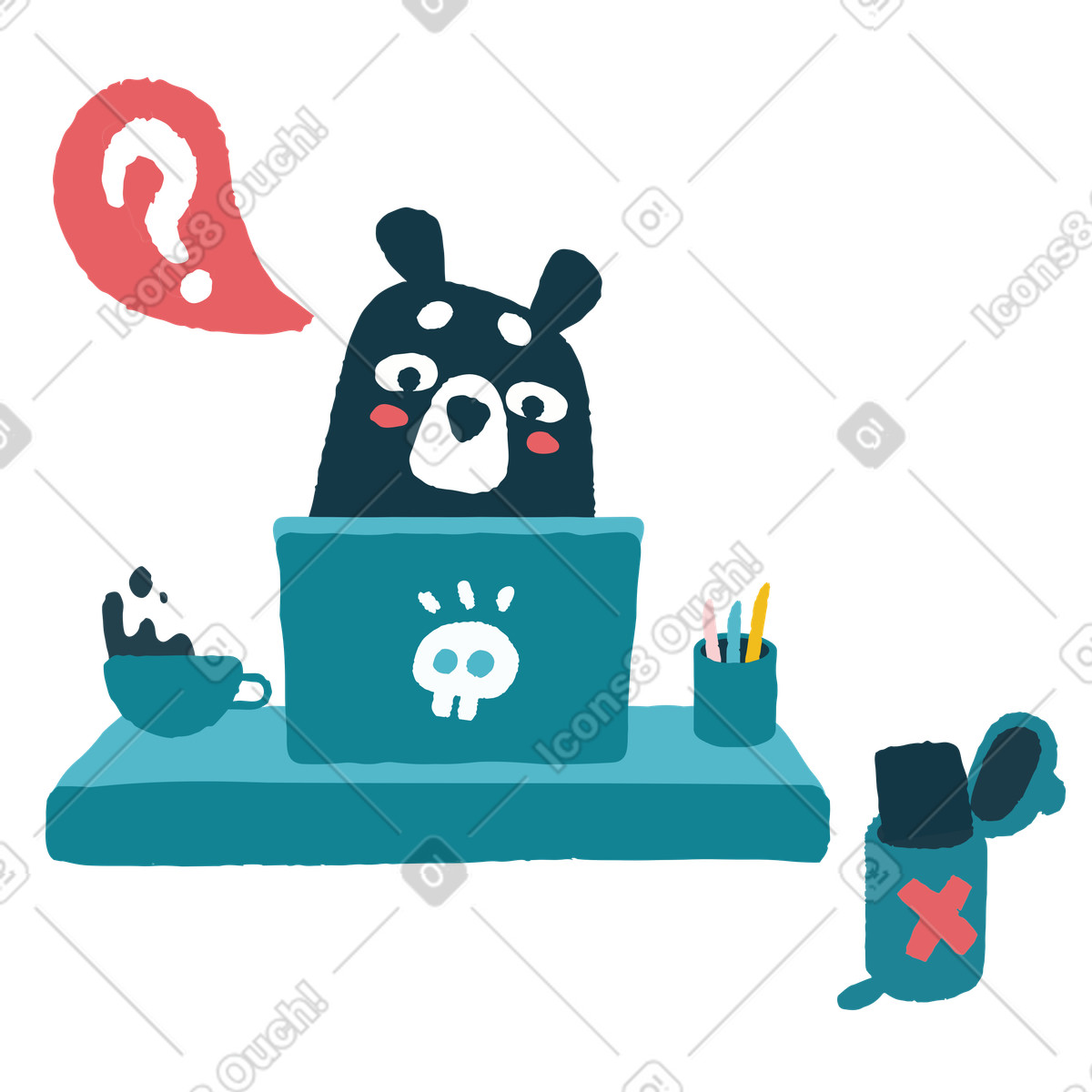 Flamenco スタイルの コンピュータがクラッシュした のイラストをPNG、SVG形式でダウンロード