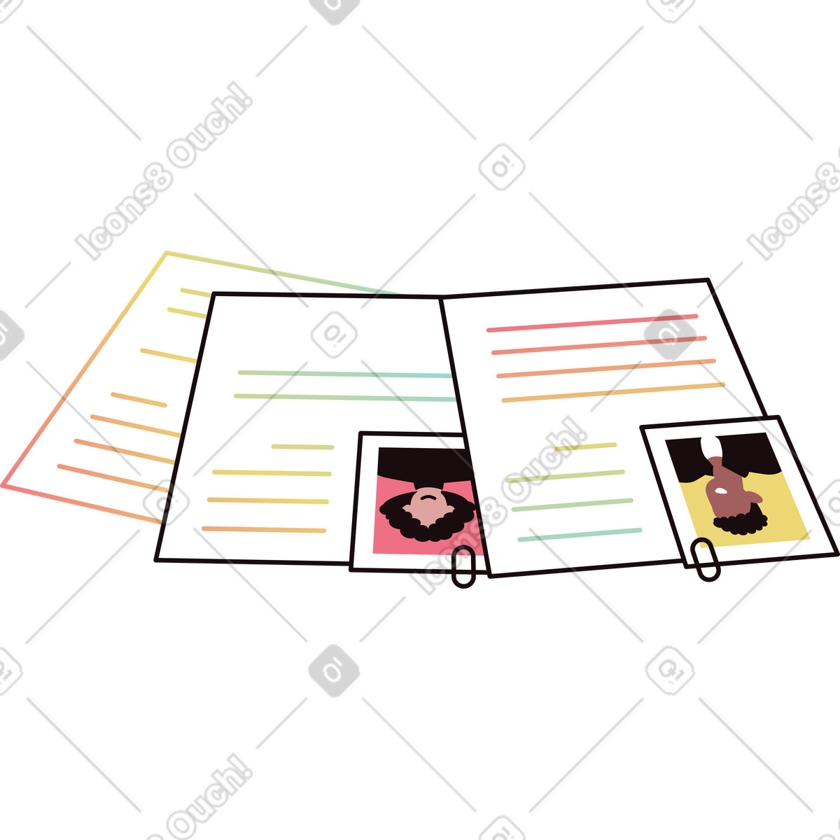 Resumes illustration in Delight style download in PNG, SVG