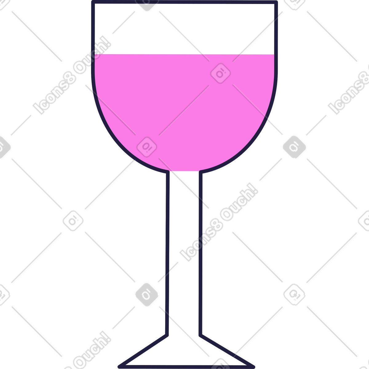 Ilustración Copa de vino en estilo Mellow a descargar en PNG y SVG