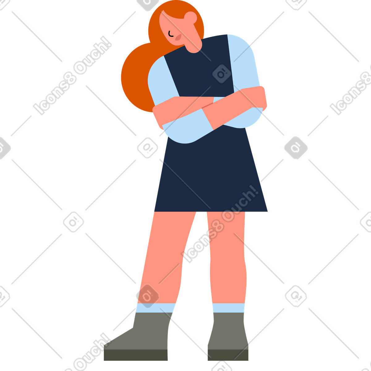 Ilustración Mujer de pie en estilo Vector a descargar en PNG y SVG